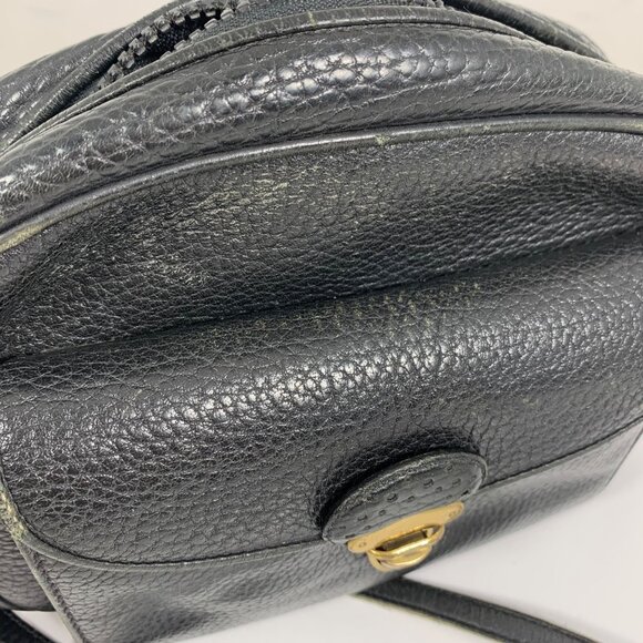 VTG Dooney And Bourke AWL Black On Black Kiltie Travel Shoulder Crossbody Bag - Picture 13 of 14